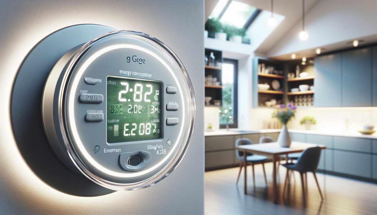 Smart meter display showing energy usage